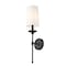 Z-Lite Emily 1 Light Wall Sconce, Matte Black & Off White 3033-1S-MB - alternate 1